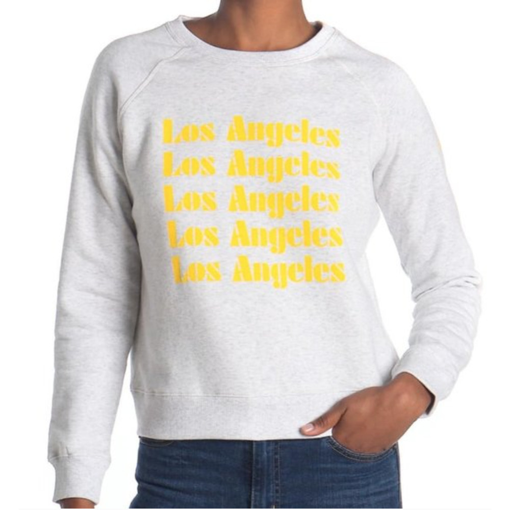 Rebecca Minkoff NWT Heathered Gray Los Angeles Pullover Sweatshirt Small